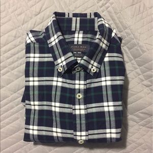 Zara Blue/Green Plaid Shirt